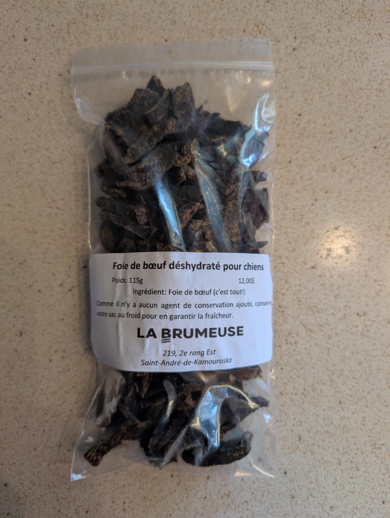 Foie de boeuf déshydraté pour chiens