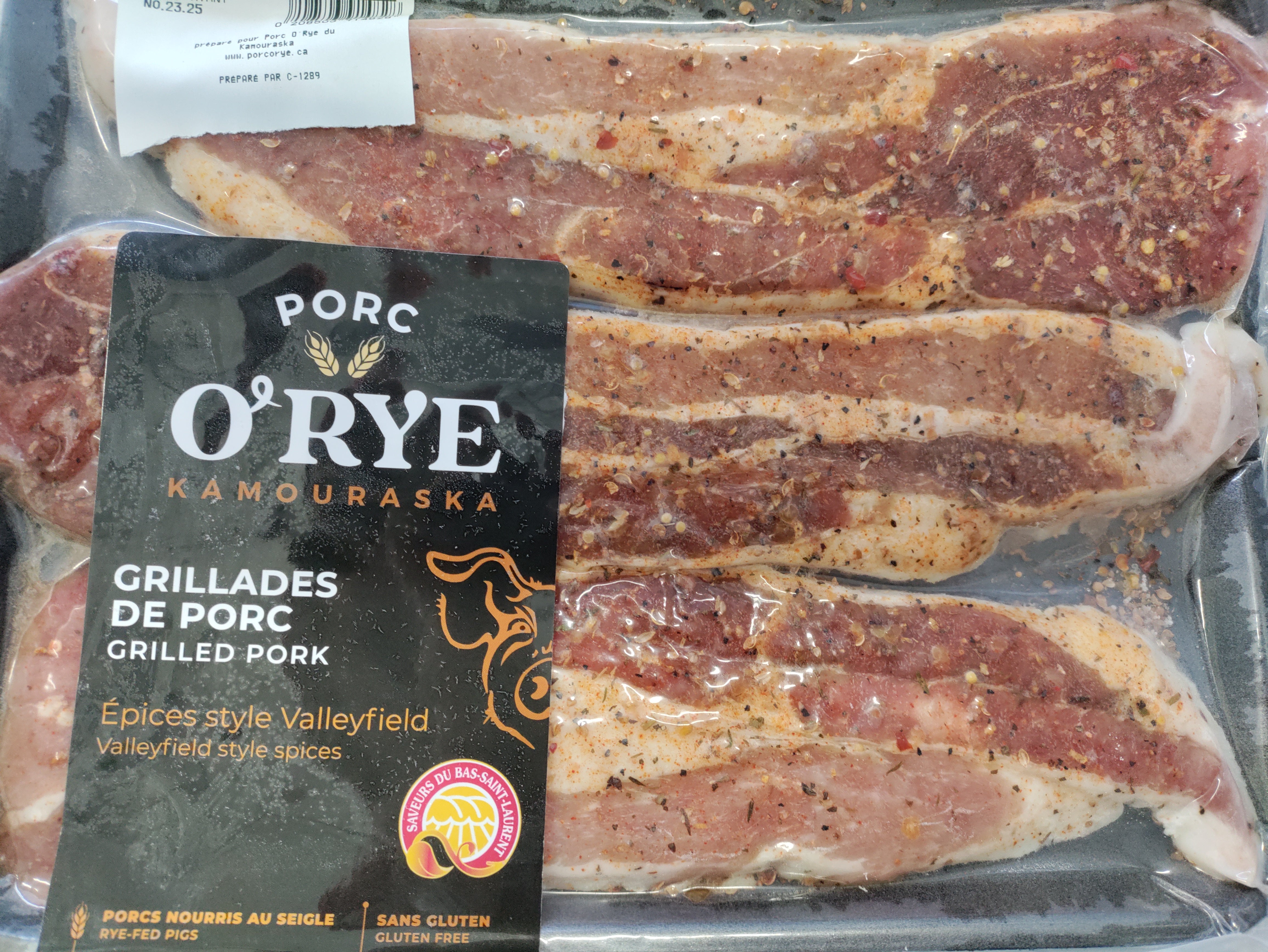 Grillades - Porc O'Rye du Kamouraska